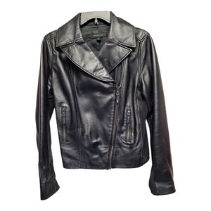 Siena Studio Black Timeless Asymetrical Leather Jacket - Size L
